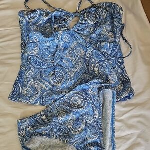 Blue Paisley Women's One Piece Swimsuit